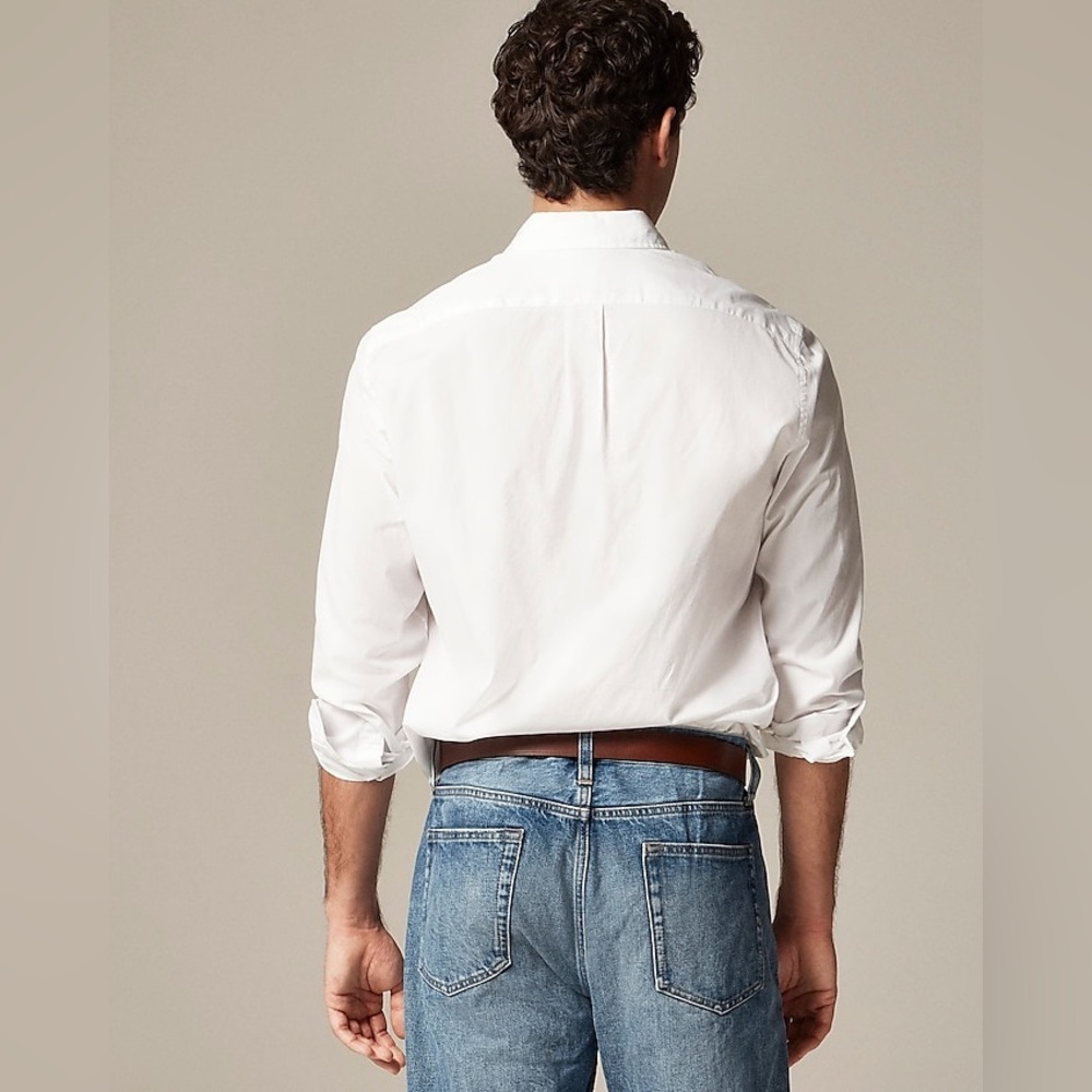 NWOT J.Crew Secret Wash Classic cotton poplin Button Down shirt Large White - Picture 2 of 11